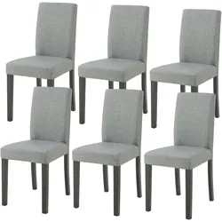 Esszimmerstuhl Hamburg 6er Set Textil Hellgrau