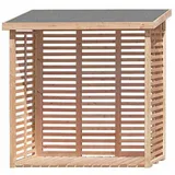 Gartenpirat Holzunterstand für Kaminholz Hylla aussen mit Rückwand Lärche – Kaminholzregal für 2 m3 Holz – 208 x 200 x 75 cm