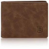 Energather Herren Geldbörse, PU-Leder Herren-Geldbörsen Mens Wallets mit Mehreren Kartenfächern für Männer, Portable Portemonnaie Herren Geldbeutel Herre mit Reißverschluss für Bargeld(Kaffeebraun)