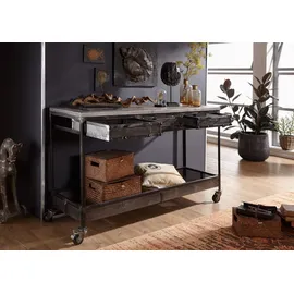 Massivmoebel24 Mango Konsolentisch 150x45x90 grau