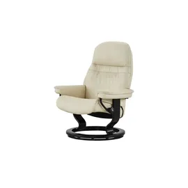 Stressless Relaxsessel Leder 75 x 100 x 73 cm creme mit Hocker
