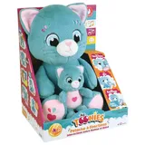JEMINI Toonies Interaktives Plüschtier Katze Mama und Baby 26 cm Mehrfarbig