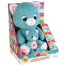 JEMINI Toonies Interaktives Plüschtier Katze Mama und Baby 26 cm Mehrfarbig