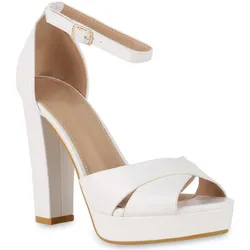 Damen Plateau Sandaletten in Weiss