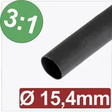 Quadrios 24CA290 Schrumpfschlauch mit Kleber Schwarz 15.40mm 5.13mm Schrumpfrate:3:1 Meterware