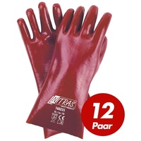 Nitras Nitril-Handschuhe NITRAS PVC-Handschuhe 160235 Chemikalienhandschuhe 35cm - VPE 12 Paar (Spar-Set) rot