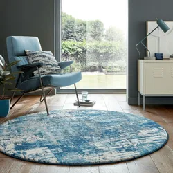 Kadima Design `Dee` Abstrakte Kunst-Teppiche in Premium-Qualität. Farbe: Blau, 160x160 cm