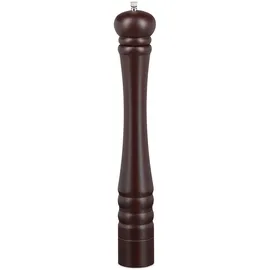 Relaxdays Pfeffermühle Holz, Keramikmahlwerk, groß, HxBxT: 40 x 6 x 6 cm, klassisches Design, Schokobraun