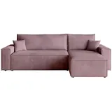 bromarkt Ecksofa, Rosa, Textil, 3-Sitzer, L-Form, 244x143 cm, Wohnzimmer, Sofas & Couches, Wohnlandschaften, Ecksofas