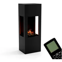 GLOW FIRE Elektrokamin Böll Wasserdampf Kamin, Standkamin, Elektrischer Kamin, Wasserdampfkamin mit 3D Feuer und Knisterfunktion schwarz