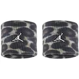 Jordan Nike Jordan Dri‐FIT Terry Wristbands 2er Pack Printed – Basketball Schweißbänder – Sport Wristbands für Training & Fitness, Black/Black/White, One Size