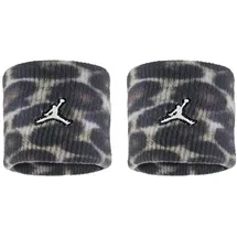 Jordan Nike Jordan Dri‐FIT Terry Wristbands 2er Pack Printed – Basketball Schweißbänder – Sport Wristbands für Training & Fitness, Black/Black/White, One Size