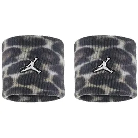 Jordan Nike Jordan Dri‐FIT Terry Wristbands 2er Pack Printed – Basketball Schweißbänder – Sport Wristbands für Training & Fitness, Black/Black/White, One Size