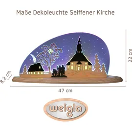 Weigla Schwibbogen Seiffener Kirche 47 x 22 cm