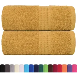 vidaXL Waschhandtücher 2 Stk. Golden 30x30 cm 100% Baumwolle