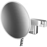 EMCO LED Rasier- und Kosmetikspiegel, Wandmodell, Doppelgelenkarm, Vergrößerung 3-fach, rund, Stecker, 2 Schalter, Farbwechsel, 109506041, chrom,