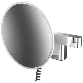 EMCO LED Rasier- und Kosmetikspiegel, Wandmodell, Doppelgelenkarm, Vergrößerung 3-fach, rund, Stecker, 2 Schalter, Farbwechsel, 109506041, chrom,