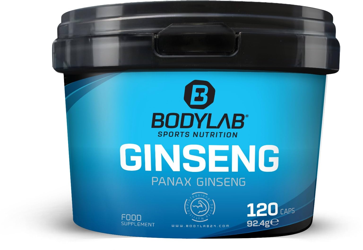 Bodylab24 Ginseng 120 Kapseln, mit 550mg reinem Panax Ginseng Extrakt pro Kapsel, ideal als Ergänzung bei starker körperlicher Belastung, jede Packung enthält 120 Portionen