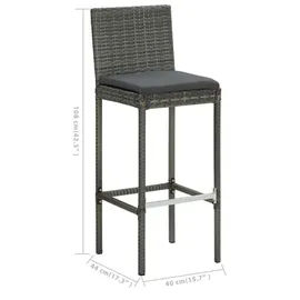 vidaXL Gartenbar-Set 5-tlg. Grau