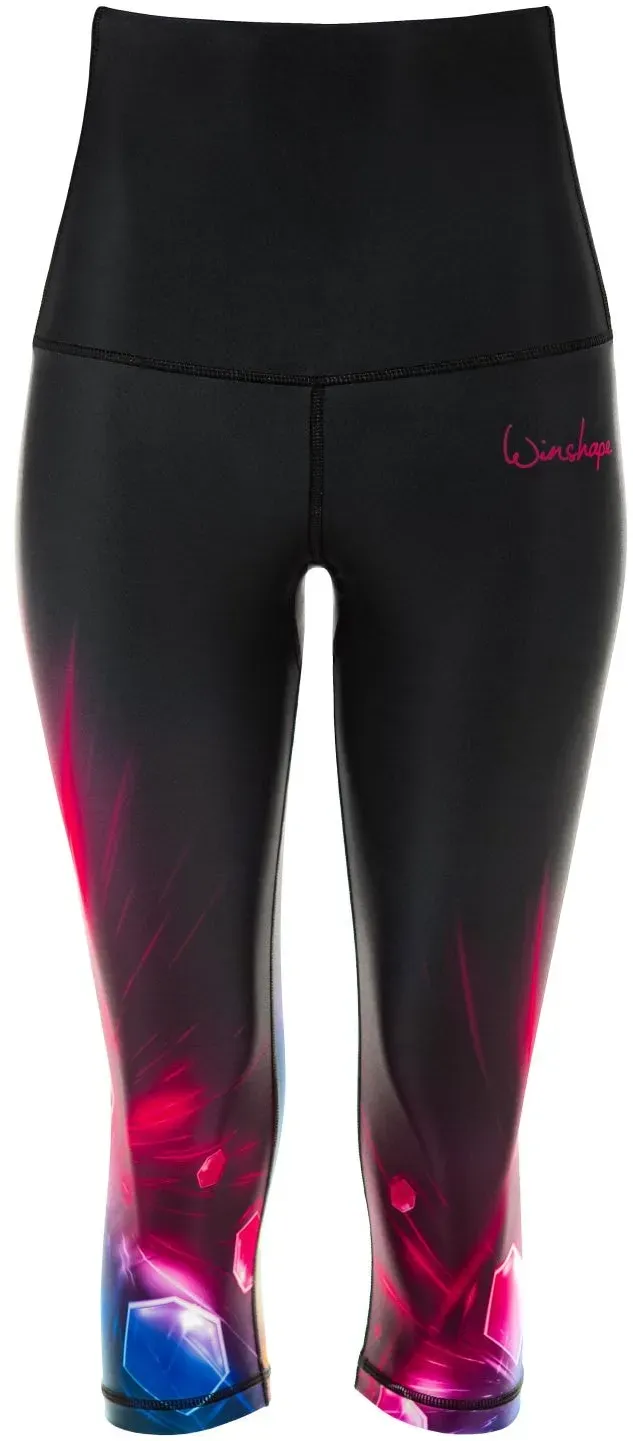 Leggings WINSHAPE "HWL202-Cosmic", Damen, Gr. S, Normalgrößen, schwarz (cosmic), 80% Polyester, 20% Elasthan, Hosen Leggings, Core-Stability-Bund mit Bauch-Weg-Effekt