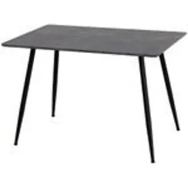 Trisens Esstisch Tischplatte mit Holzmaserung Küchentisch Esszimmertisch Speisetisch Tisch Esszimmer Küche 115x75 MDF Metallrahmen,Farbe:Granitoptik-Grau