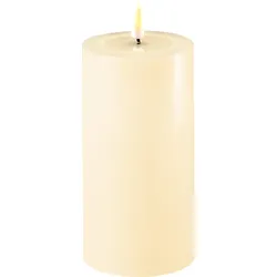 Deluxe Homeart LED Stumpenkerze Real Flame creme, Ø7.5 x H15cm, creme