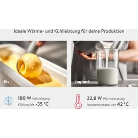 Springlane Eismaschine & Joghurtbereiter Elisa 2,0 L mit selbstkühlendem Kompressor 220 W, aus Edelstahl mit Kühl- und Heizfunktion, inkl. Rezeptheft (Elisa Anthrazit)