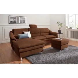 sit&more Ecksofa SIT & MORE "Cardoso L-Form", braun (cognac), B:264cm H:90cm T:162cm, Luxus-Microfaser 2 (100% Polyester);Luxus-Microfaser ALTARA NUBUCK (100% Polyester);Luxus-Microfaser 1 (100% Polyester), Sofas, Ecksofa, mit Federkern, wahlweise mit Bettfunktion