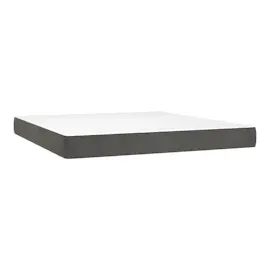 vidaXL Boxspringbett mit Matratze & LED Dunkelgrau 180x200 cm Samt