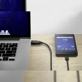 Renkforce USB-Kabel USB 3.2 Gen1 USB-A Stecker, USB-C® Stecker 1.80 m Schwarz vergoldete Steckkontakte RF-4381083