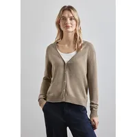 STREET ONE Gr. 38, mocha glow mel. Damen Strickjacken mit Knopfleiste