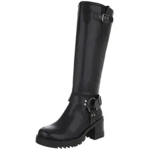 Ital-Design Cowboyboots Damen Schwarz/Silber 37