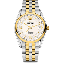 Titoni Herren Airmaster 83909 SY-342 - silber,Gelbgold - 38.5mm