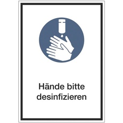 Marahrens Aufkleber / Hinweisschild »Hände desinfizieren« 21 x 29,7 cm, 10 Stück