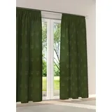 Stickereien Plauen Vorhang Hirsch (1 St), Kräuselband, blickdicht grün 130 cm x 125 cm