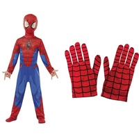 Rubie's 640840M 's 640840 M Spiderman Marvel Spider-Man Classic Kind Kostüm, Jungen, M (5-6 Jahre/116cms) Offizielles Kostümzubehör Spidermans Handschuhe, für Kinder, Einheitsgröße, rot