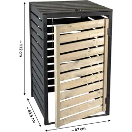 Dobar Mülltonnenbox 67 x 64 x 94 cm grau