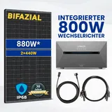 Balkonkraftwerk 880W Bifazial mit Anker SOLIX Solarbank E1600 PRO Solarspeicher