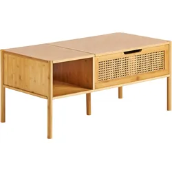 Couchtisch Bambusholz naturfarben rechteckig 48 x 99 cm SURREY