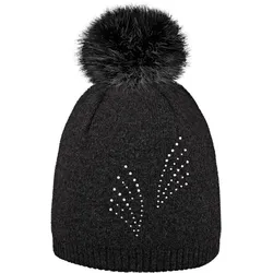 ARECO Damen Mütze Pudelmütze, schwarz, ONE SIZE