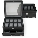 WINDROSE Uhrenbox Tempora - Uhrenkoffer (für 8 Uhren) 26.5 cm (schwarz) schwarz