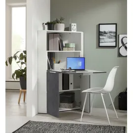 INOSIGN Sekretär INOSIGN "Dalia, Sekretär", grau (schiefer), B:90cm H:140cm T:56cm, Sekretäre, Sekretär, Eckschreibtisch mit Stauraum, Breite 90 cm, Made in Italy