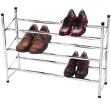 SVE Stapelbarer Schuhschrank mit 3 Ebenen aus verchromtem Metall