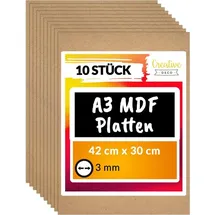 Creative Deco MDF Platten A3 10-tlg 420 x 300 x 3 mm