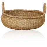 Lycce Wäschebox Aufbewahrungskorb Gr.2 Natur, Korb geflochten aus Seegras Ø 34 cm