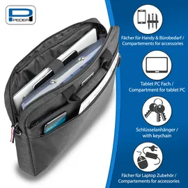 PEDEA Notebooktasche "URBAN-HIP", 17,3" grau
