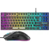 Gaming-Tastatur und -Maus, kabelgebundene RGB-Tastatur mit mechanischem Gefühl + 6400 einstellbare DPI-Gaming-Maus, beleuchtete Tastenkappe, für PS4 - Schwarz