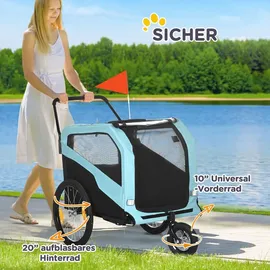 PawHut 2-in-1 Hundeanhänger blau 2023