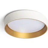 efectoLED - LED-Deckenleuchte 20W Rund Metall Ø450 mm cct Wählbar Broadway Weiß | Gold