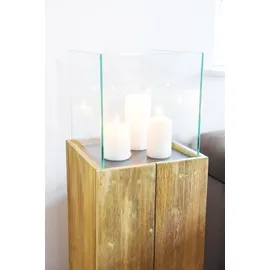 Vivanno Windlicht-Säule 100 x 27 x 27 cm Braun